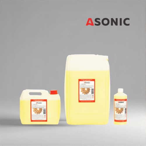 ASONIC AS-OXI detergente in taniche da 1L, 5L e 25L per la rimozione della ruggine e dell'ossidazione.