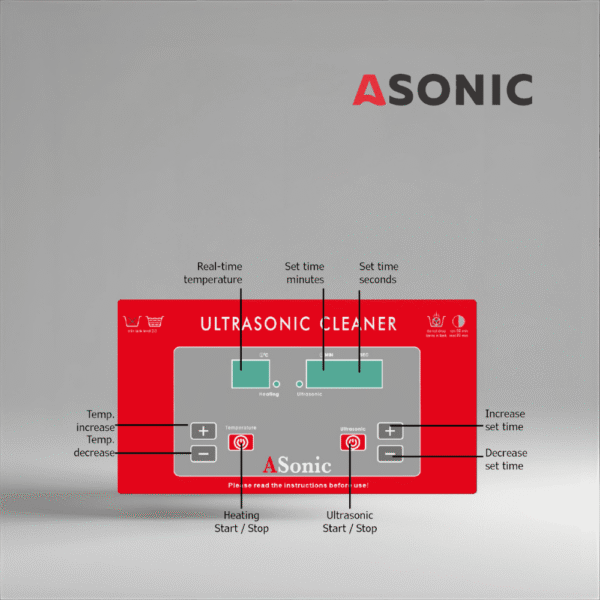 ASONIC PRO-30 pulitore a ultrasuoni, unità di medie dimensioni a 40kHz per gioielli, occhiali e piccoli utensili domestici.
