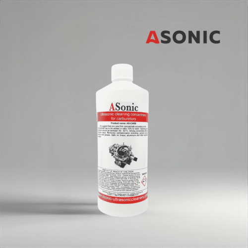 ASONIC AS-CARB-1 soluzione detergente per carburatori a ultrasuoni, concentrato da 1L per motori e componenti automobilistici.