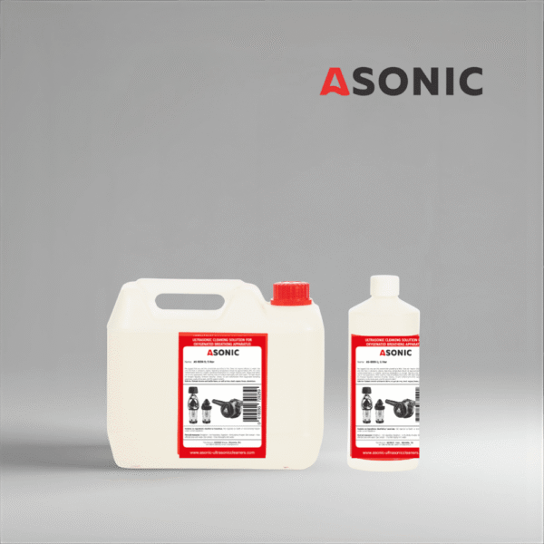 ASONIC AS-BIOX detergente in taniche da 1L, 5L e 25L per la rimozione dei residui biologici.