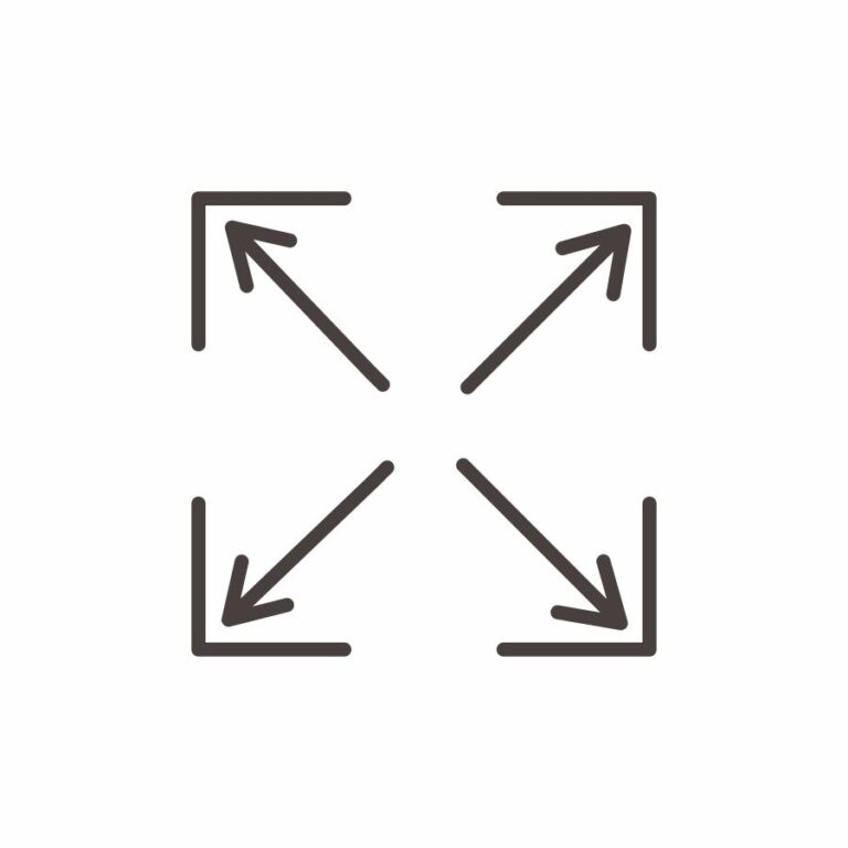 Diagramme carré avec flèches indiquant les dimensions de longueur