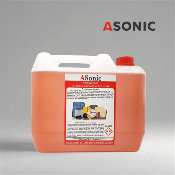 SONIC AS-MLP-5 detergente multiuso a ultrasuoni, soluzione universale da 5L per attività di pulizia industriale e di laboratorio.