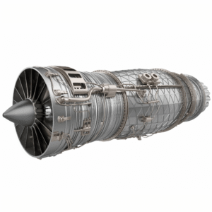 Moteur d'avion montrant comment le nettoyage par ultrasons est utilisé pour le nettoyage précis des composants aérospatiaux.