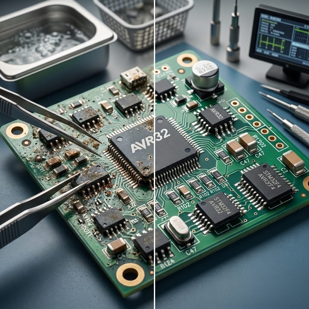 Carte électronique et nettoyeur à ultrasons pour l’électronique